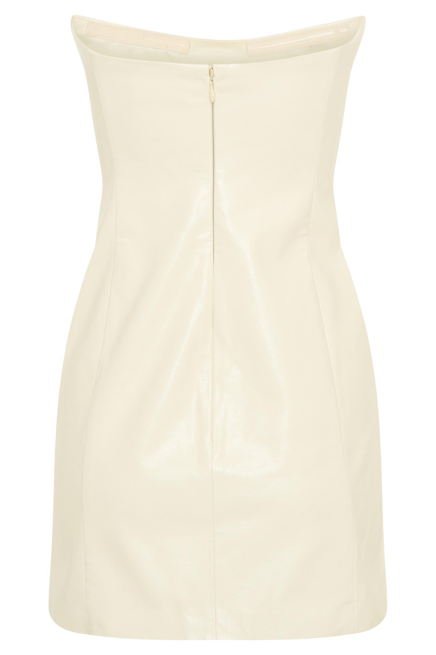 Sophie Faux Leather Strapless Mini Dress - Bone Product Image