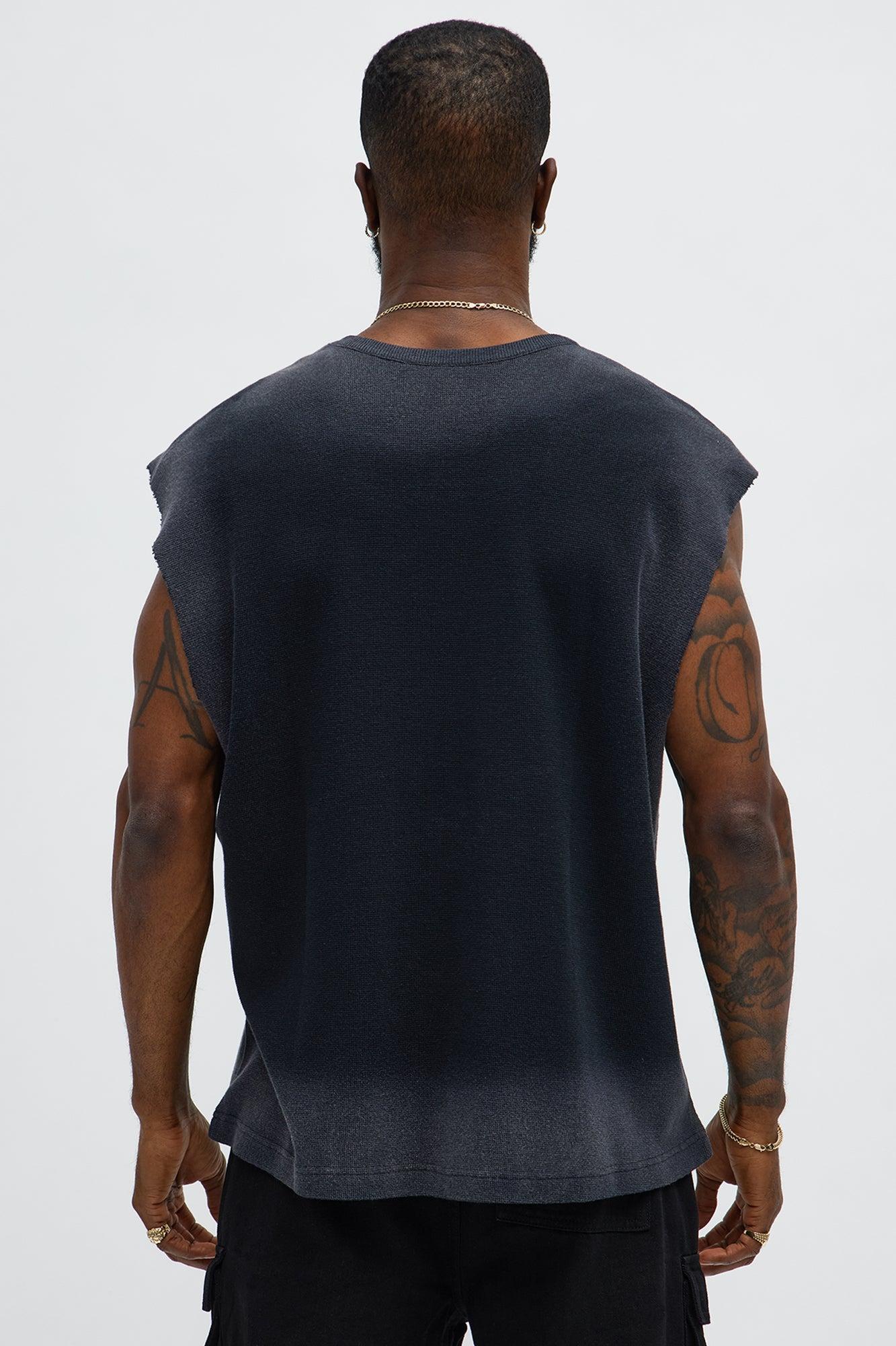 Relaxed Washed Muscle Tank - Gold/Black Male Product Image