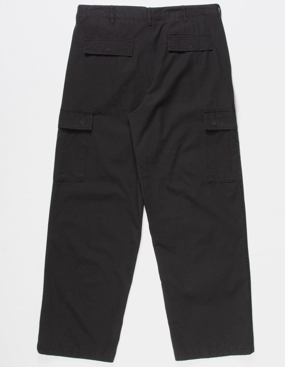 RSQ Mens Loose Cargo Ripstop Pants - WASHED BLACK Product Image