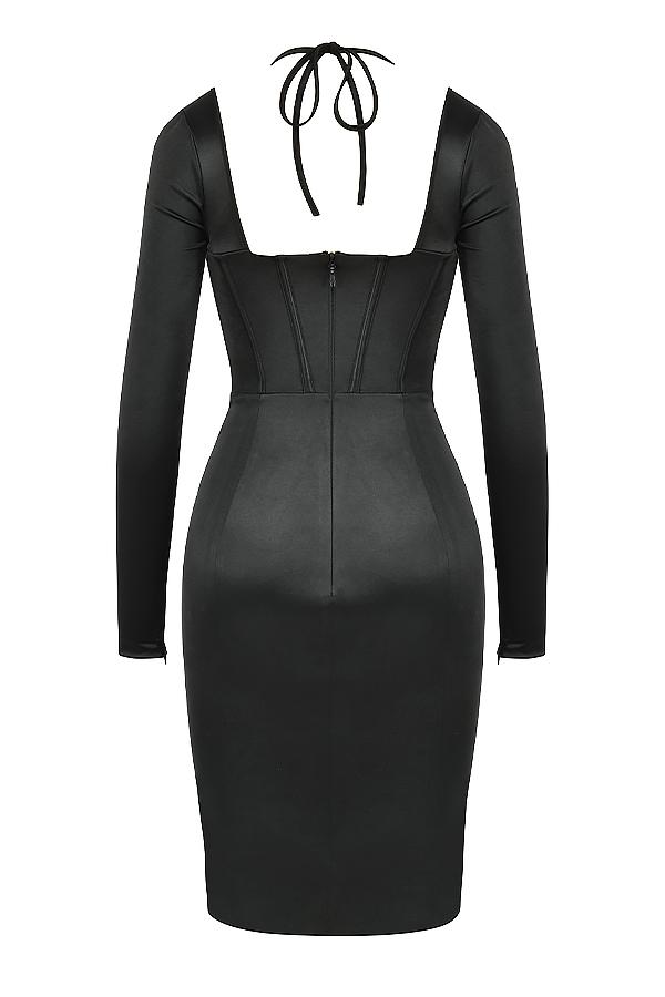 Grazia  black disco satin corset dress Product Image