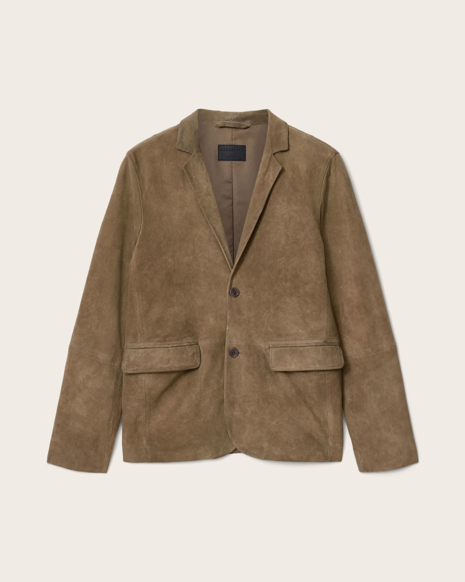 Monet Waxed Suede Blazer DUNE BROWN | ALLSAINTS US Product Image