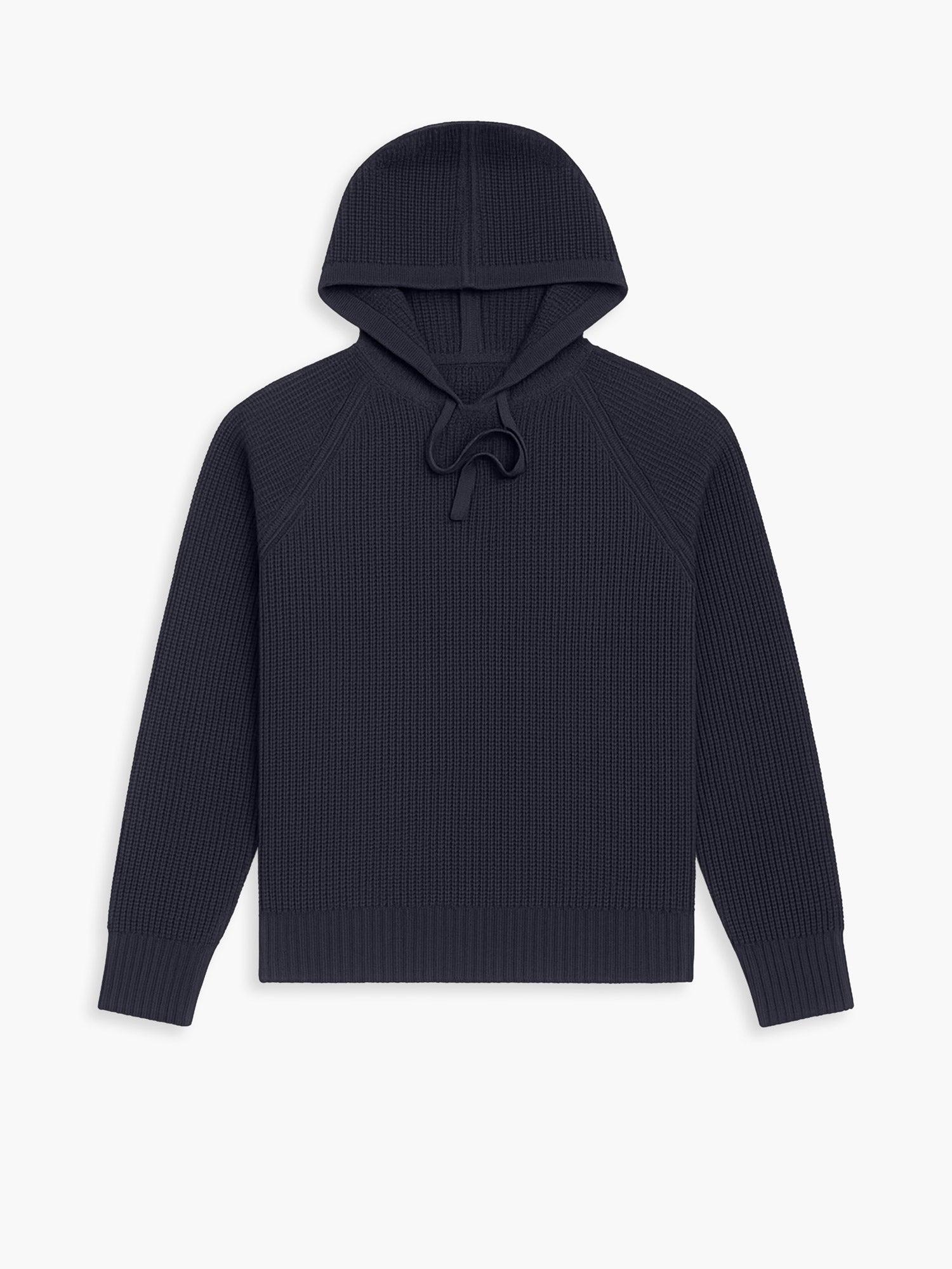 Men's Travel Merino Waffle Hoodie - Black Male Product Image