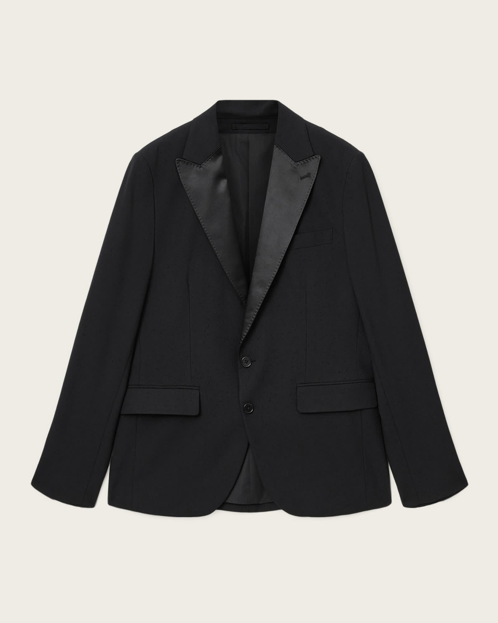Germain Satin Single Breasted Blazer Black | ALLSAINTS US Product Image