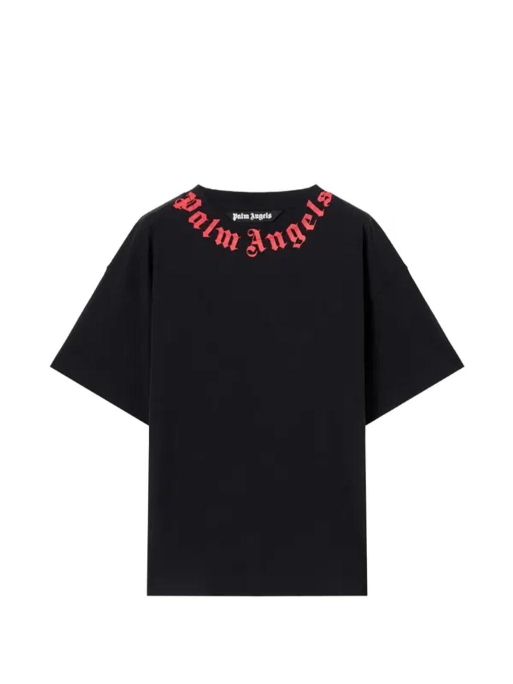 PALM ANGELS Logo Graphic Cotton T-shirt In Black Product Image