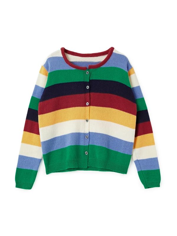Contrast Color Rainbow Stripe Cardigan Product Image