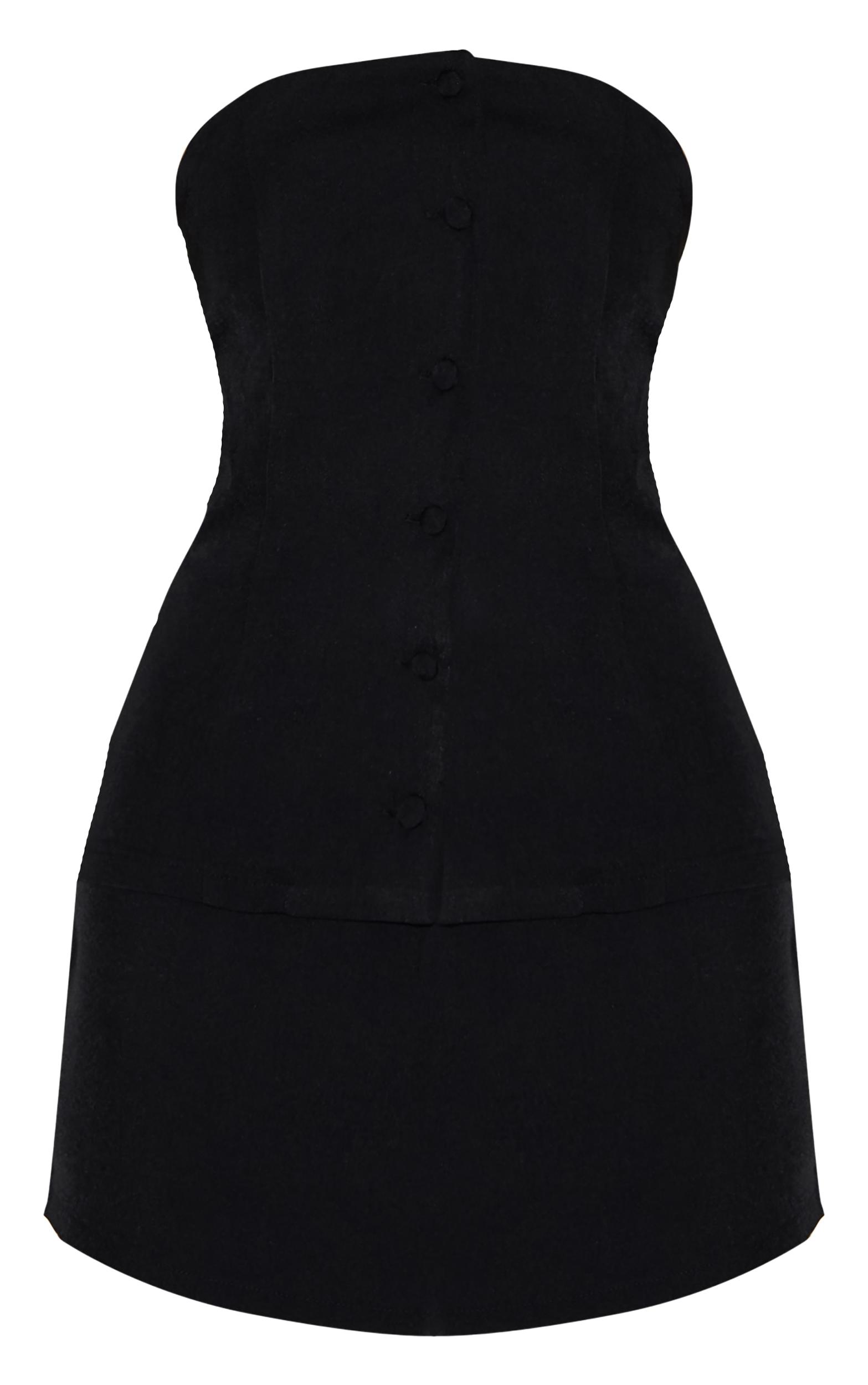 Black Bandeau Vest Detail Bodycon Dress Product Image