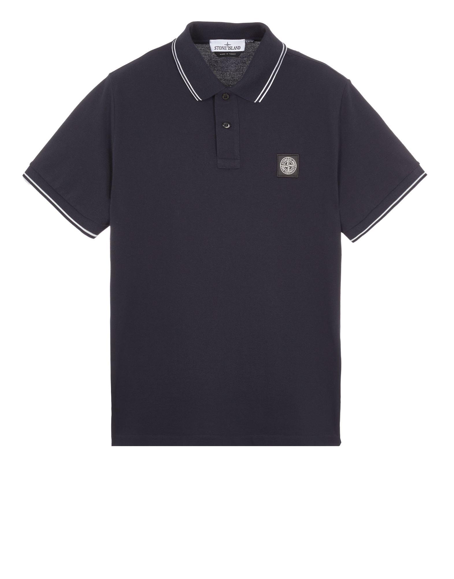 STONE ISLAND Mens Black Brand-patch Regular-fit Stretch-cotton Polo Shirt Xl Product Image