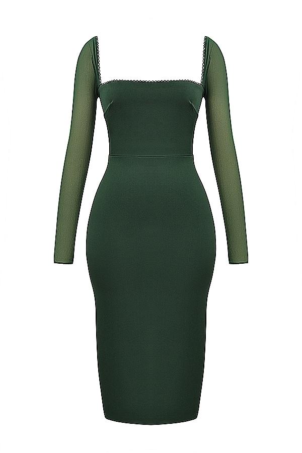Ellica  emerald green midi dress Product Image