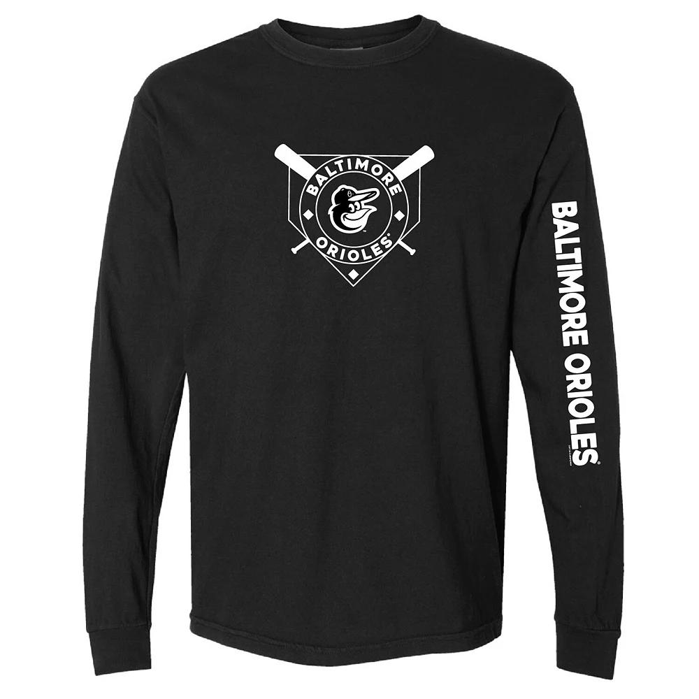 Women's Soft as a Grape Black Baltimore Orioles Pigment Dye Long Sleeve T-Shirt,  Product Image
