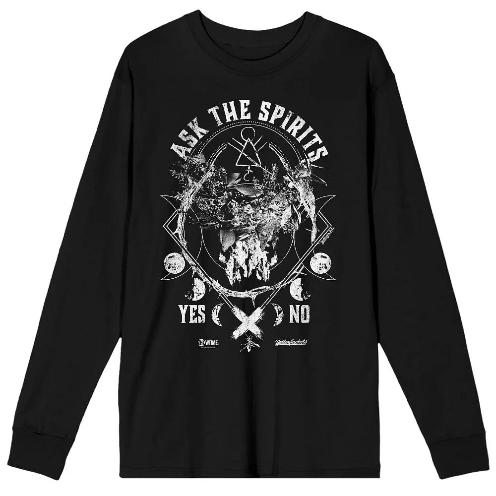 Men's Yellowjackets " Ask the Spirits" Long Sleeve Graphic Tee, Size: Medium, Black Product Image