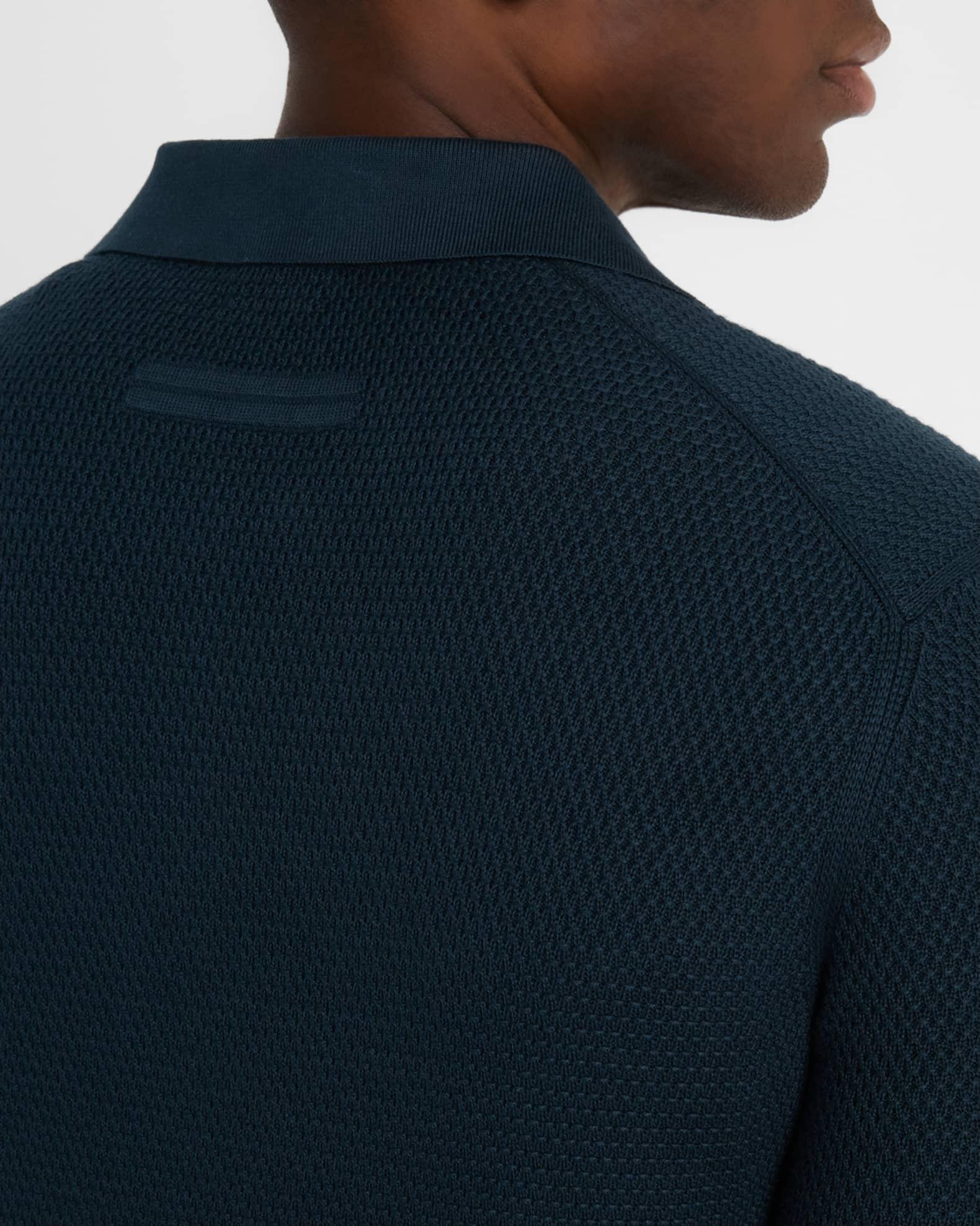 Men's Cotton Textured Johnny-Collar Polo Sweater Product Image