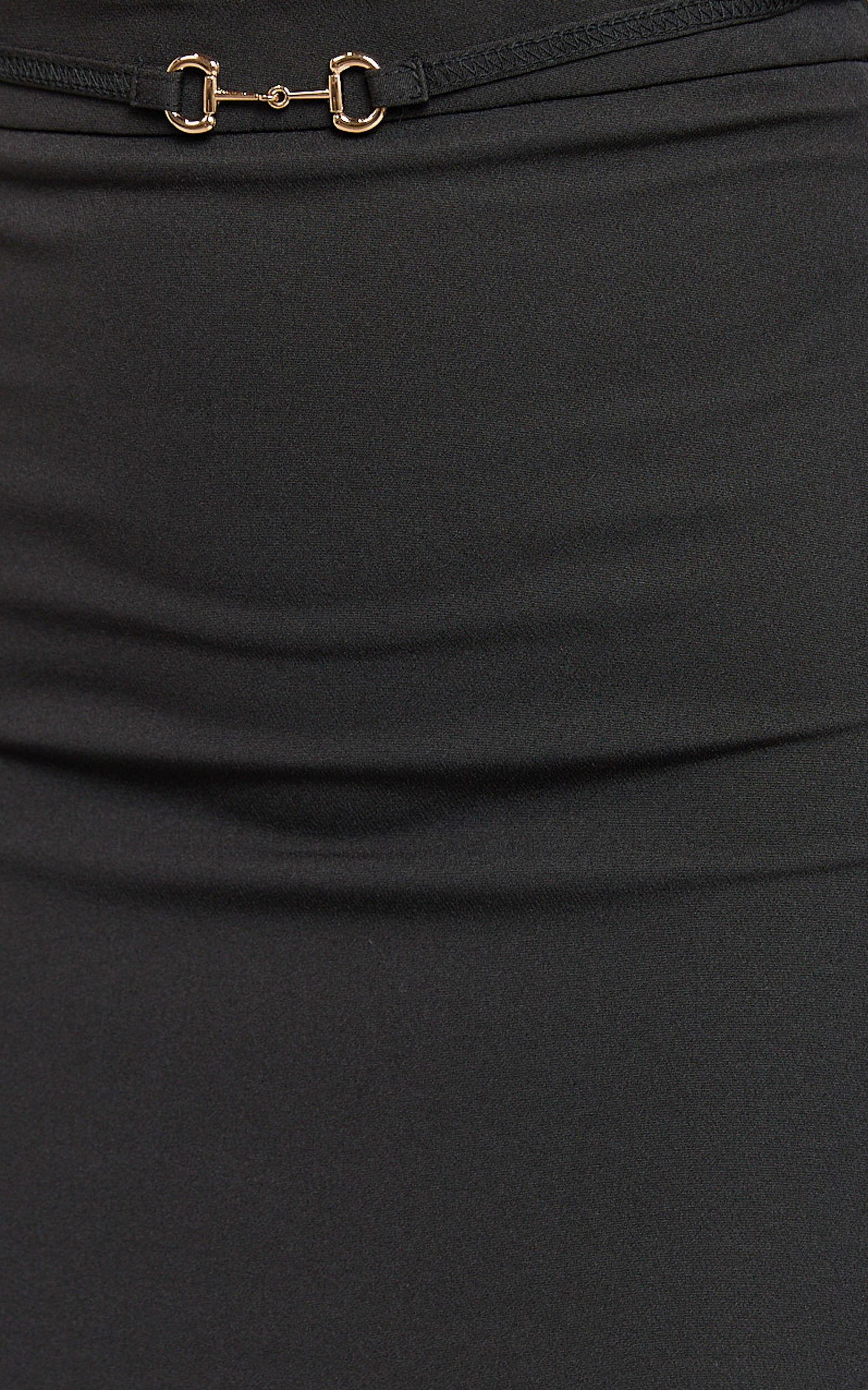 Pia Mini Skirt - Fitted Knee Length Skirt in Black Product Image