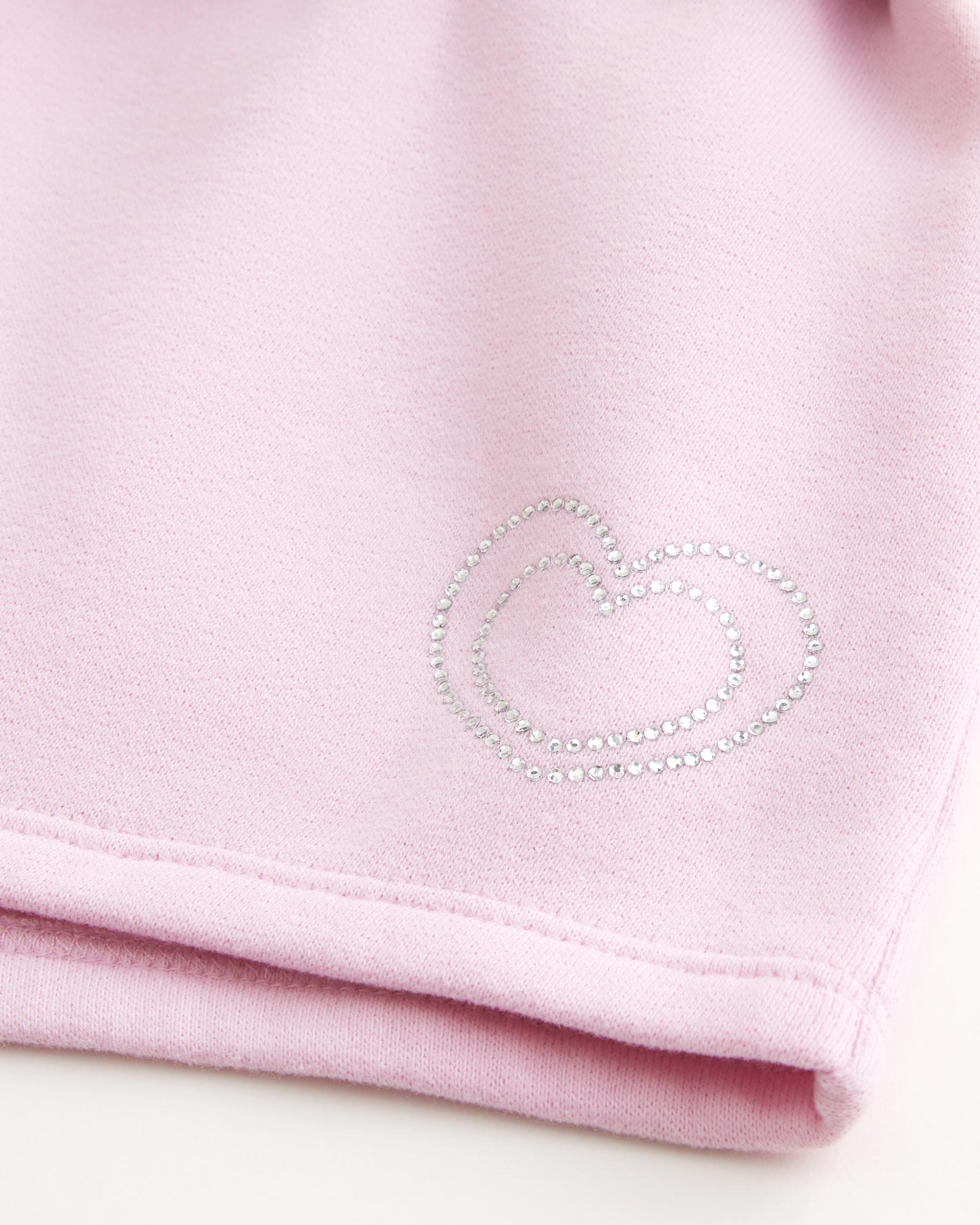 Heart Graphic Fleece Mini Shorts Product Image