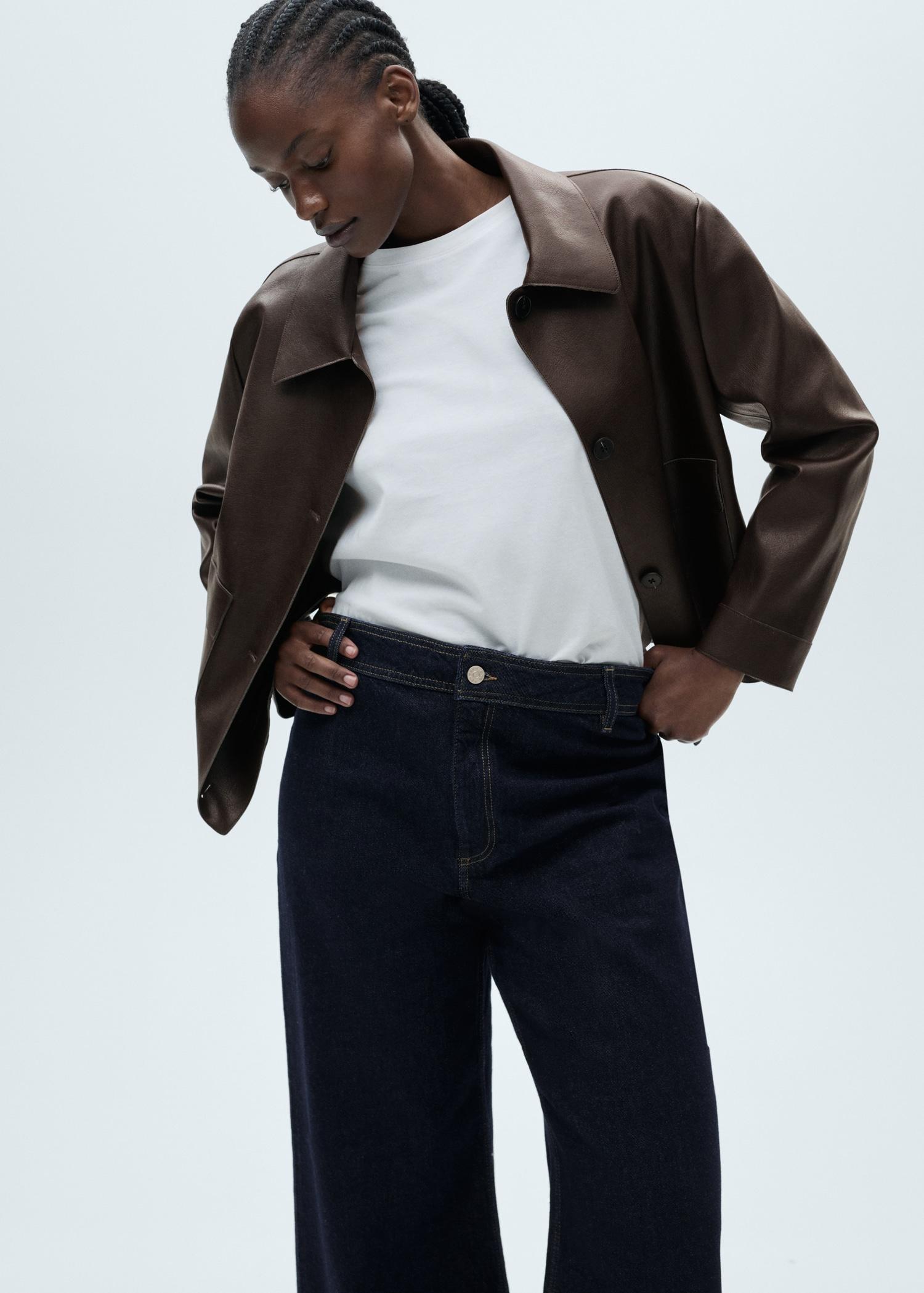 Catherin rinse-wash culotte jeans - Women | MANGO USA Product Image