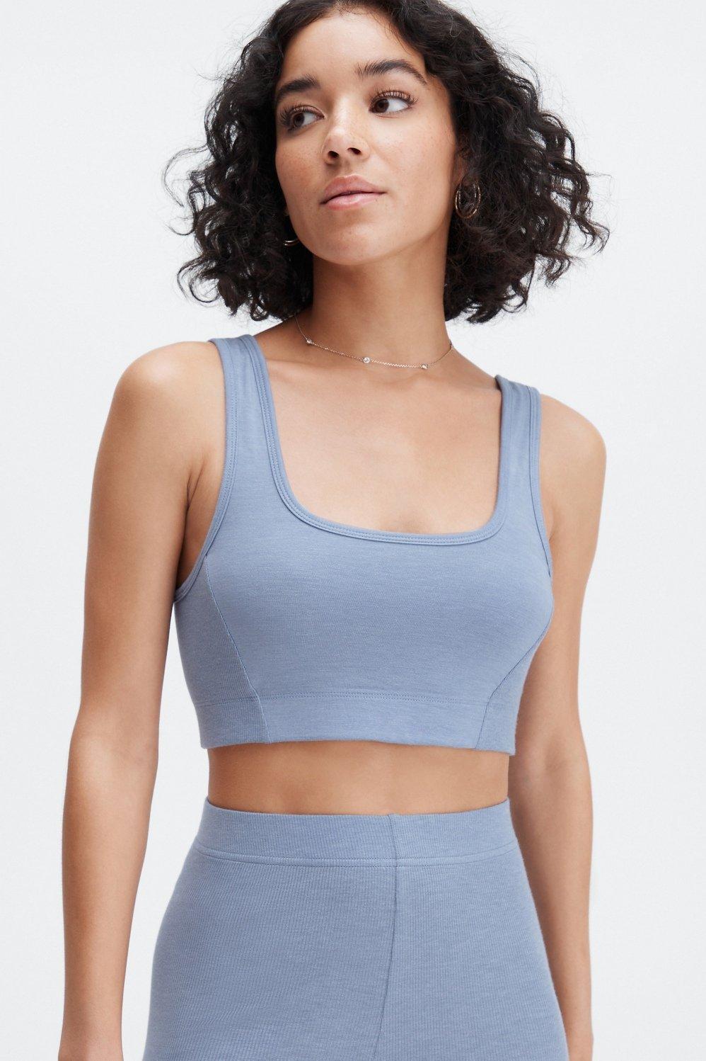 Fabletics RestoreKnit Scoop Back Bralette Womens blue plus Size 4X Product Image
