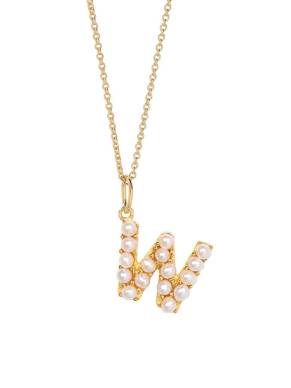 Womens Bridget Initial 14K-Gold-Plated & Freshwater Pearl Necklace Product Image