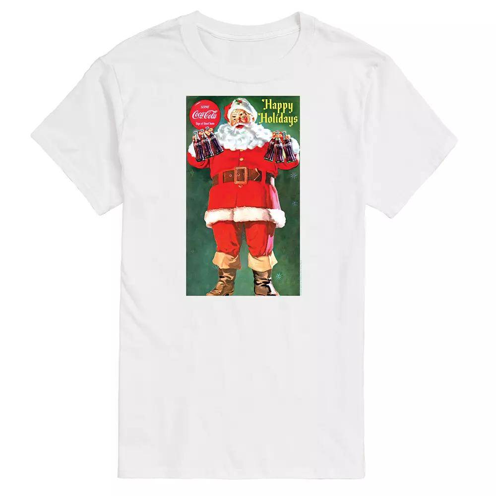 Big & Tall Coca-Cola Vintage Santa Graphic Tee, Men's,  Product Image