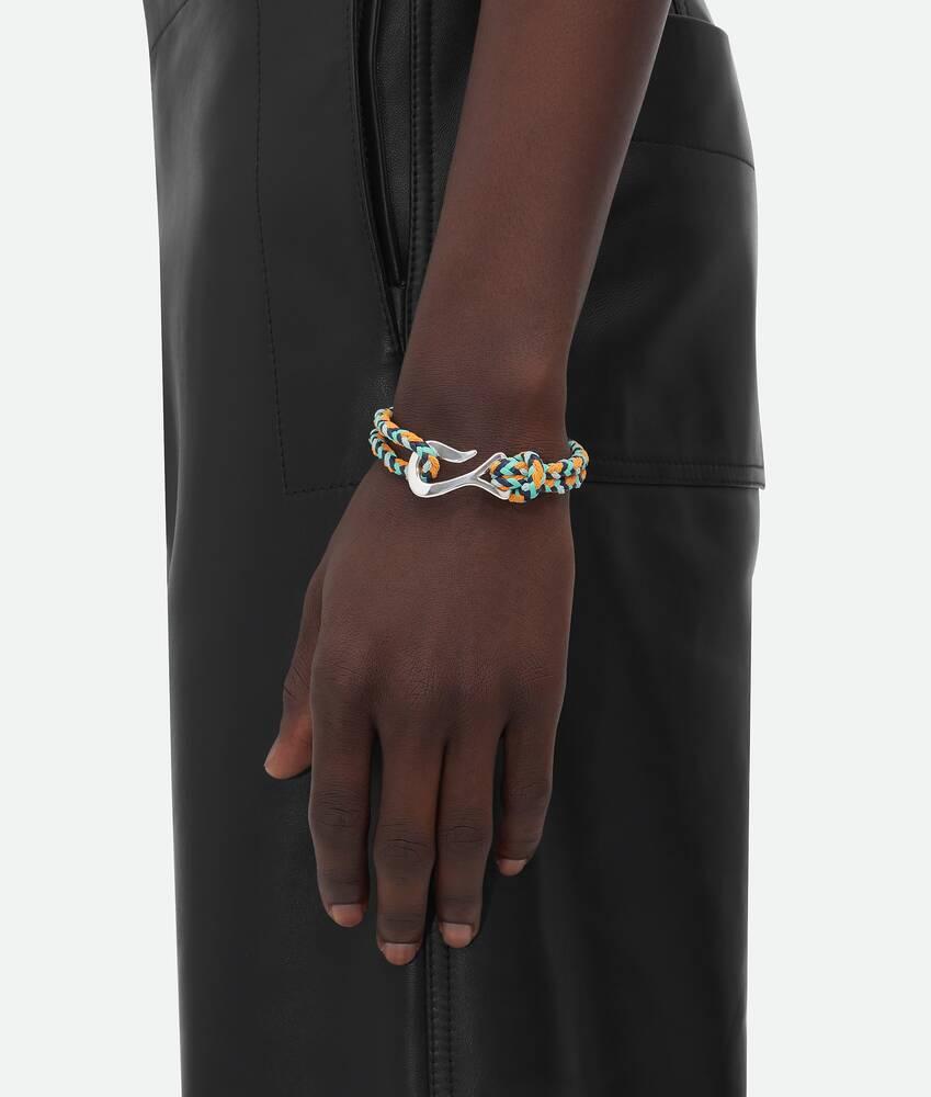 Men's Braid Leather Bracelet in Green oasis/dark sapphire Product Image