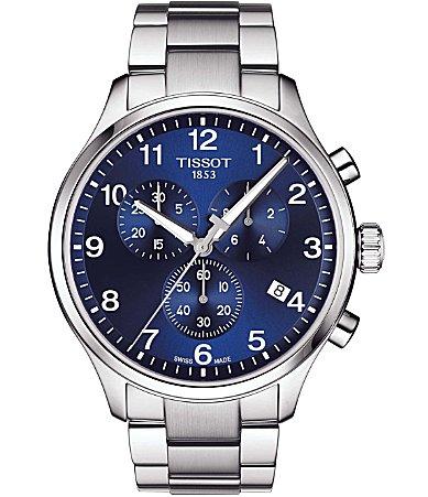 Tissot Chrono Xl Classic Two Tone Stainless Steel Navy Dial Bracelet Watch Product Image