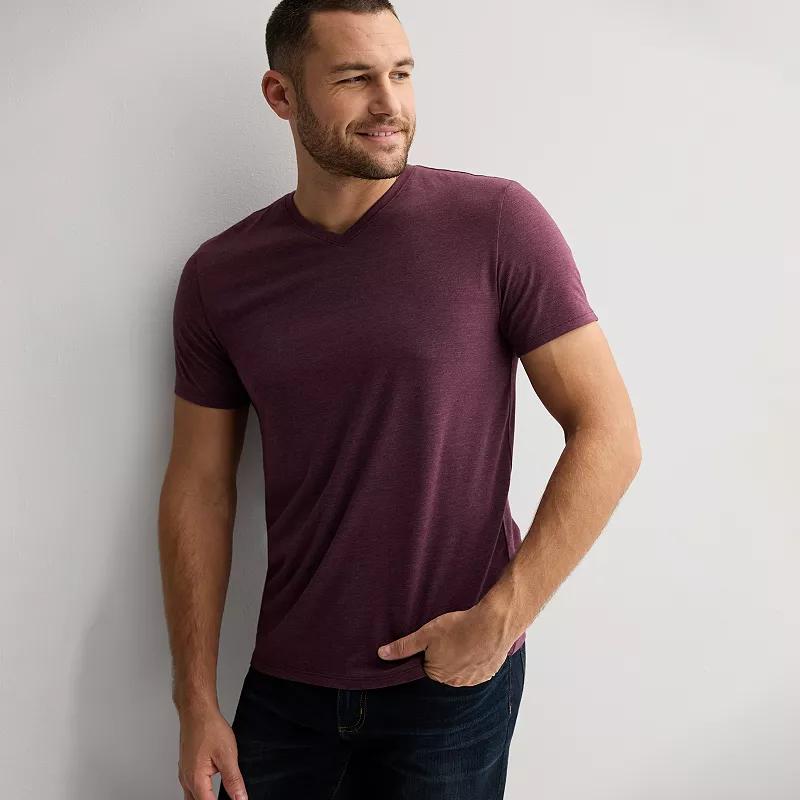 Men's Apt. 9® Premier Flex Short Sleeve V-Neck Tee, Size: Large, Winetasting Product Image