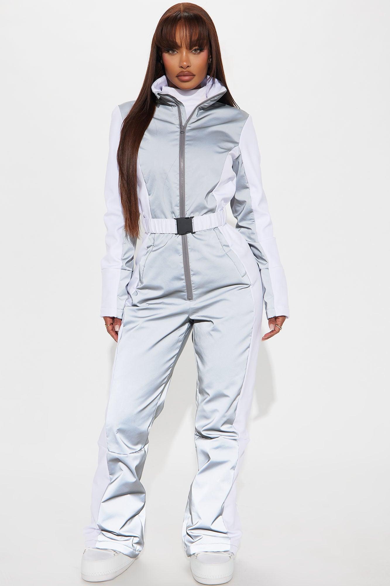 Winter Sports Reflective Ski Jumpsuit - White Product Image