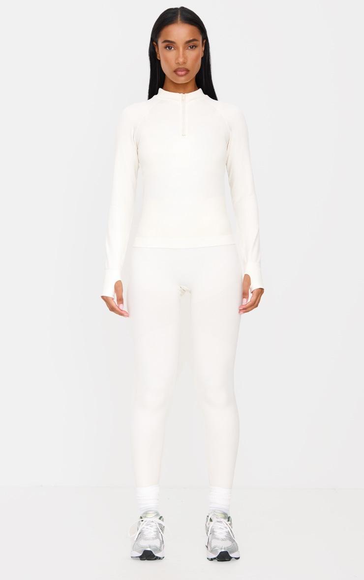 Butter Yellow Seamless Half Zip Gym Top Product Image