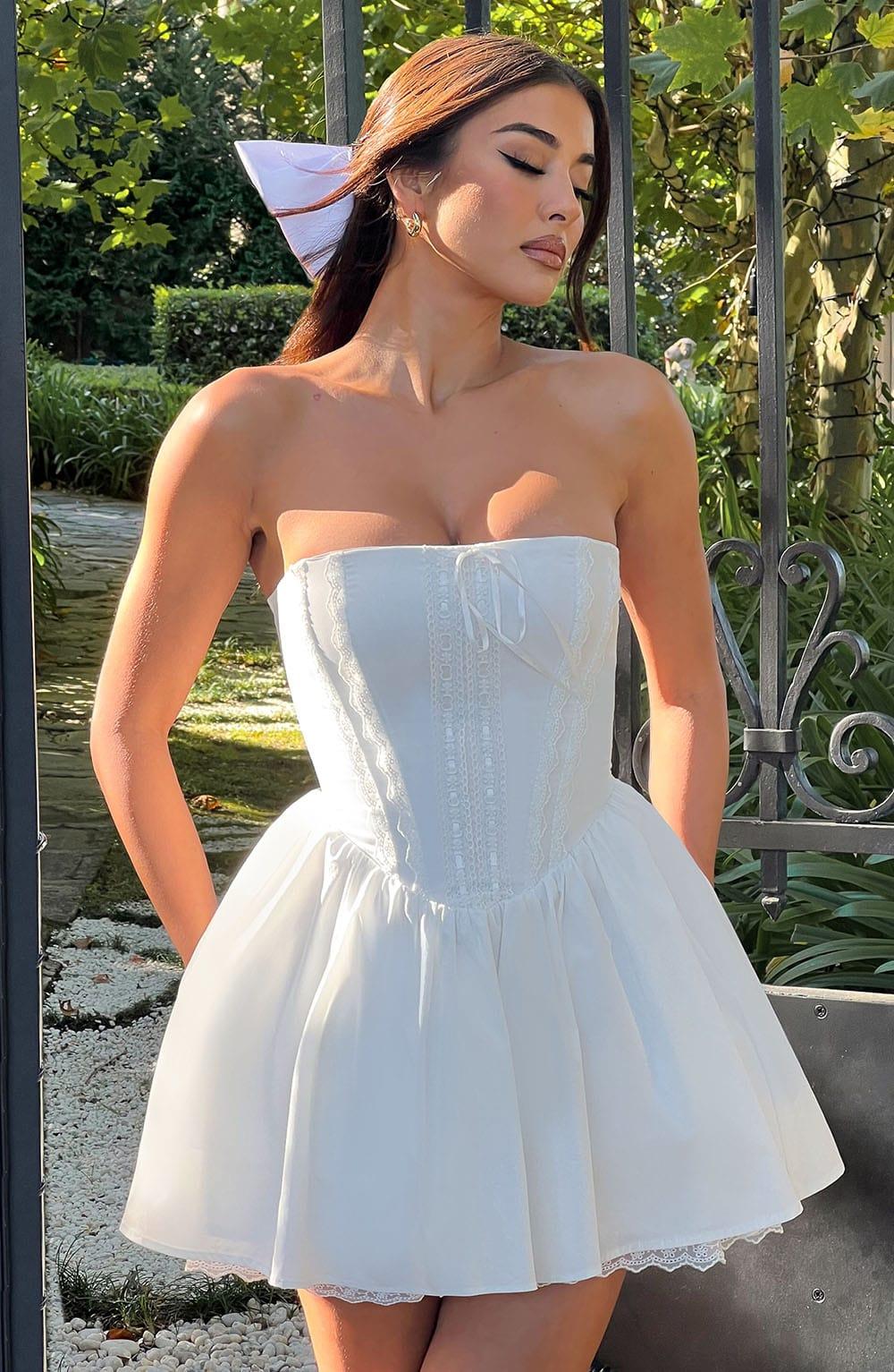 Evie Mini Dress - Ivory Product Image