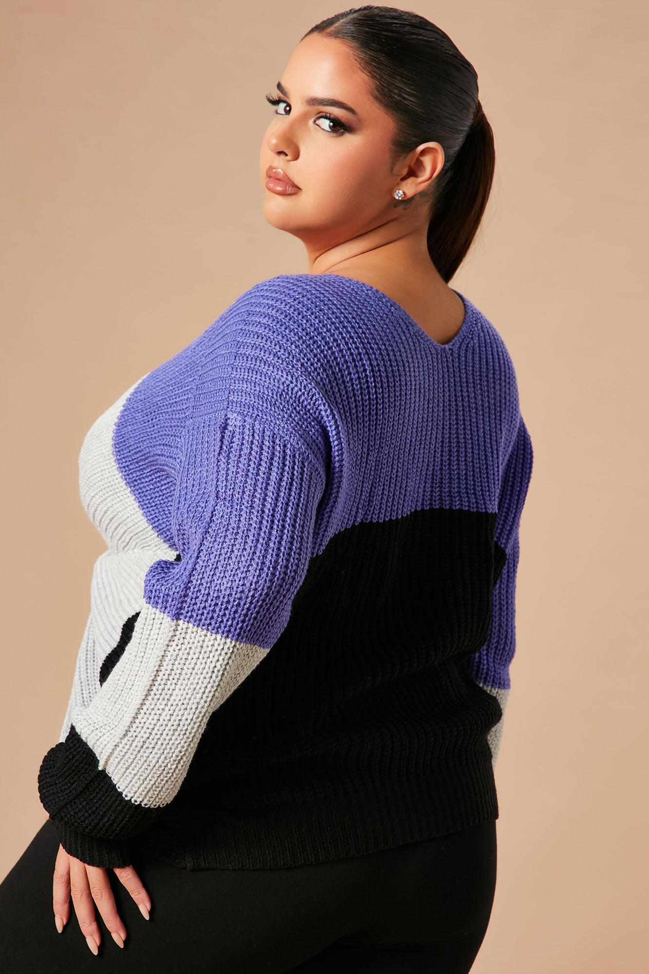 Just A Little Twisted Sweater - Blue/combo Product Image