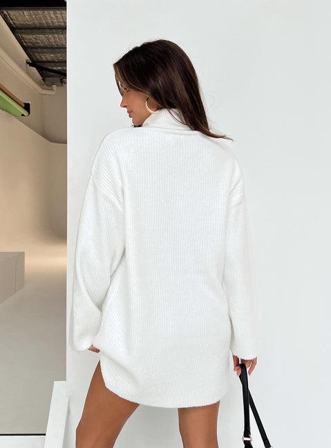 Sonelle Sweater Mini Dress White Product Image