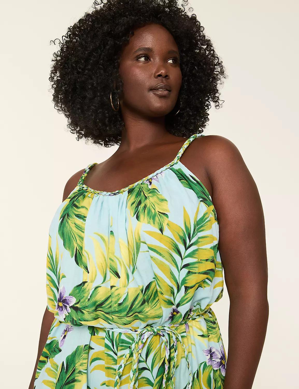 Gauze Braided-Strap Wide Leg Jumpsuit Product Image