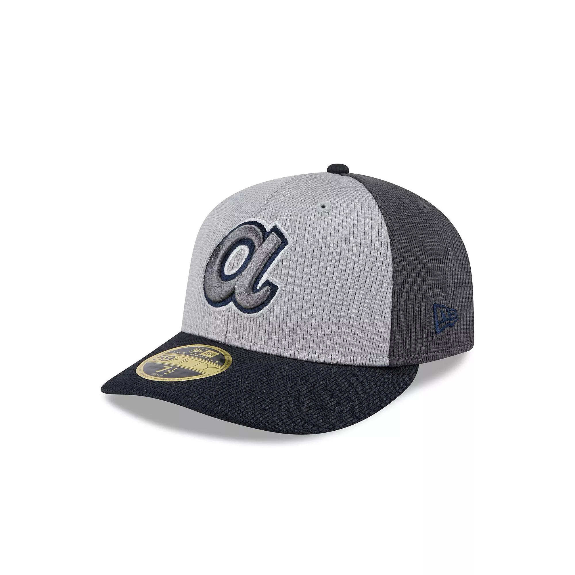 Men's New Era  Gray/Navy Atlanta Braves 2025 Batting Practice Low Profile 59FIFTY Fitted Hat, Size: 7 1/8, Grey Product Image