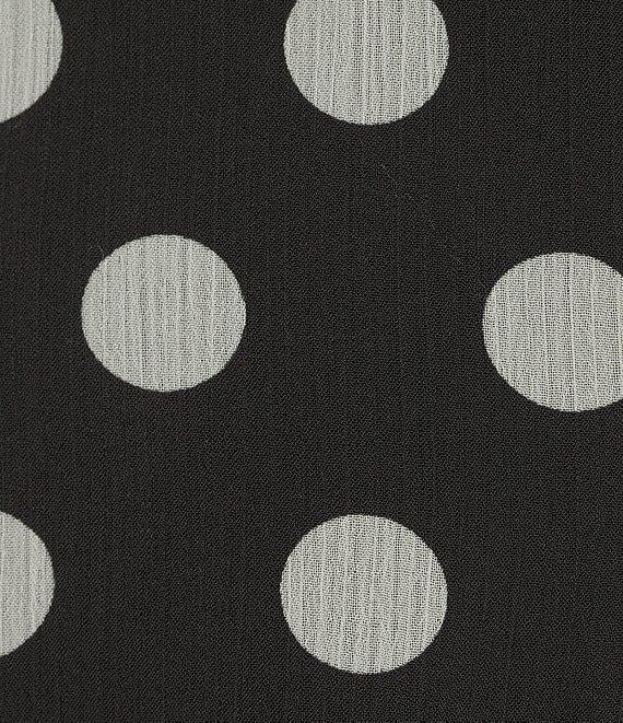 City Vibe Polka Dot Bandeau Bodice Spaghetti Strap Rosette Front High-Low Ruffled Tiered Dress Product Image