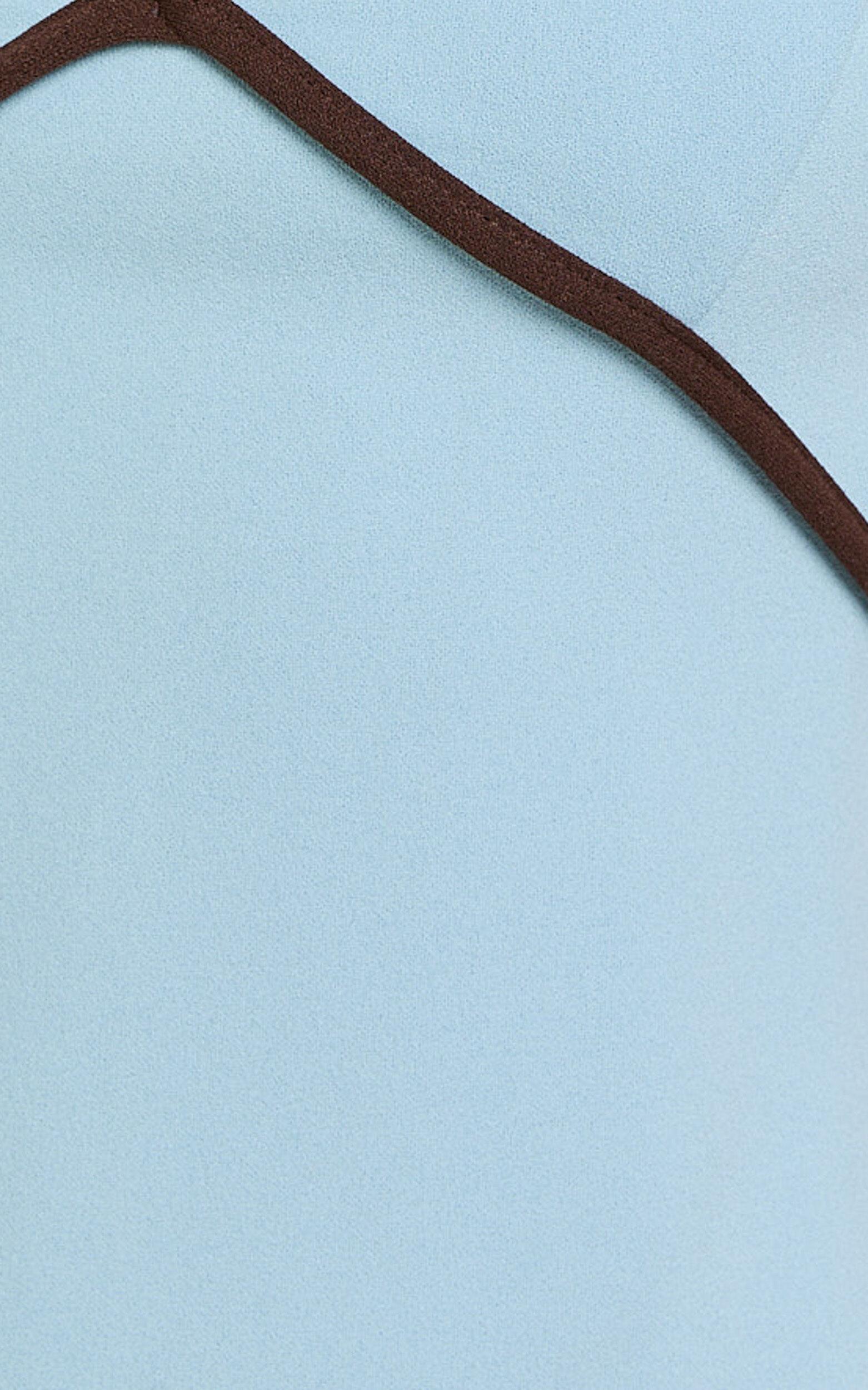 Ciara Midi Dress - V Neck Sleeveless Slip Dress in Blue Product Image