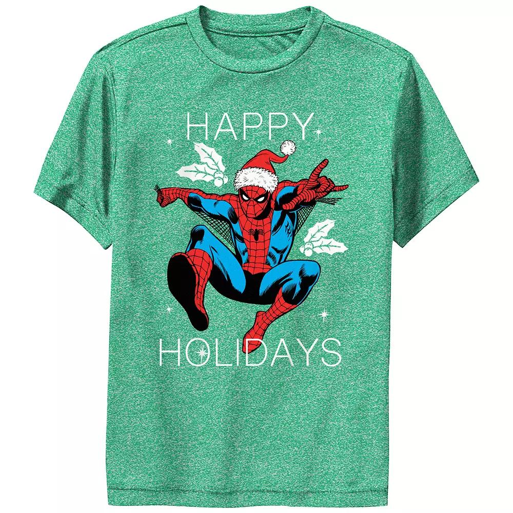 Boys Spider-Man Happy Holidays Performance Graphic Tee, Boy's,  Product Image