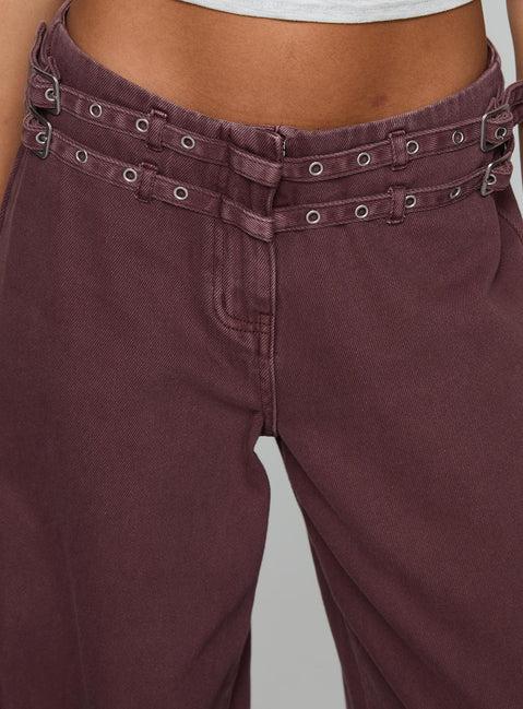 Baccarat Mid Rise Wide Leg Belted Pant Chocolate Product Image