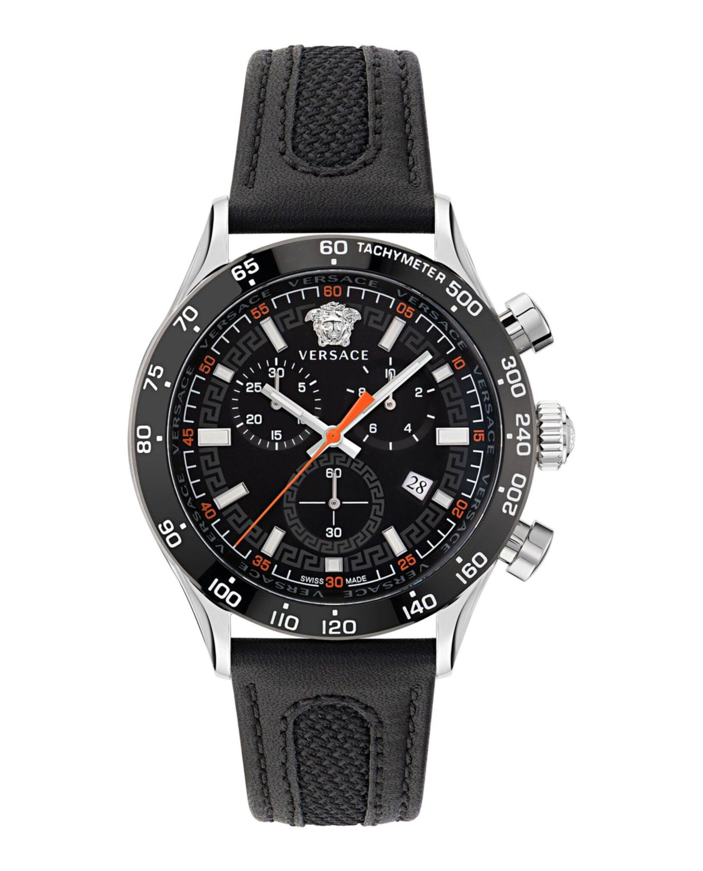 Versace Hellenyium Chrono Leather Watch Product Image