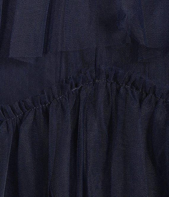 Next Up Twist Front Cut-Out Tiered Tulle Long Dress Product Image