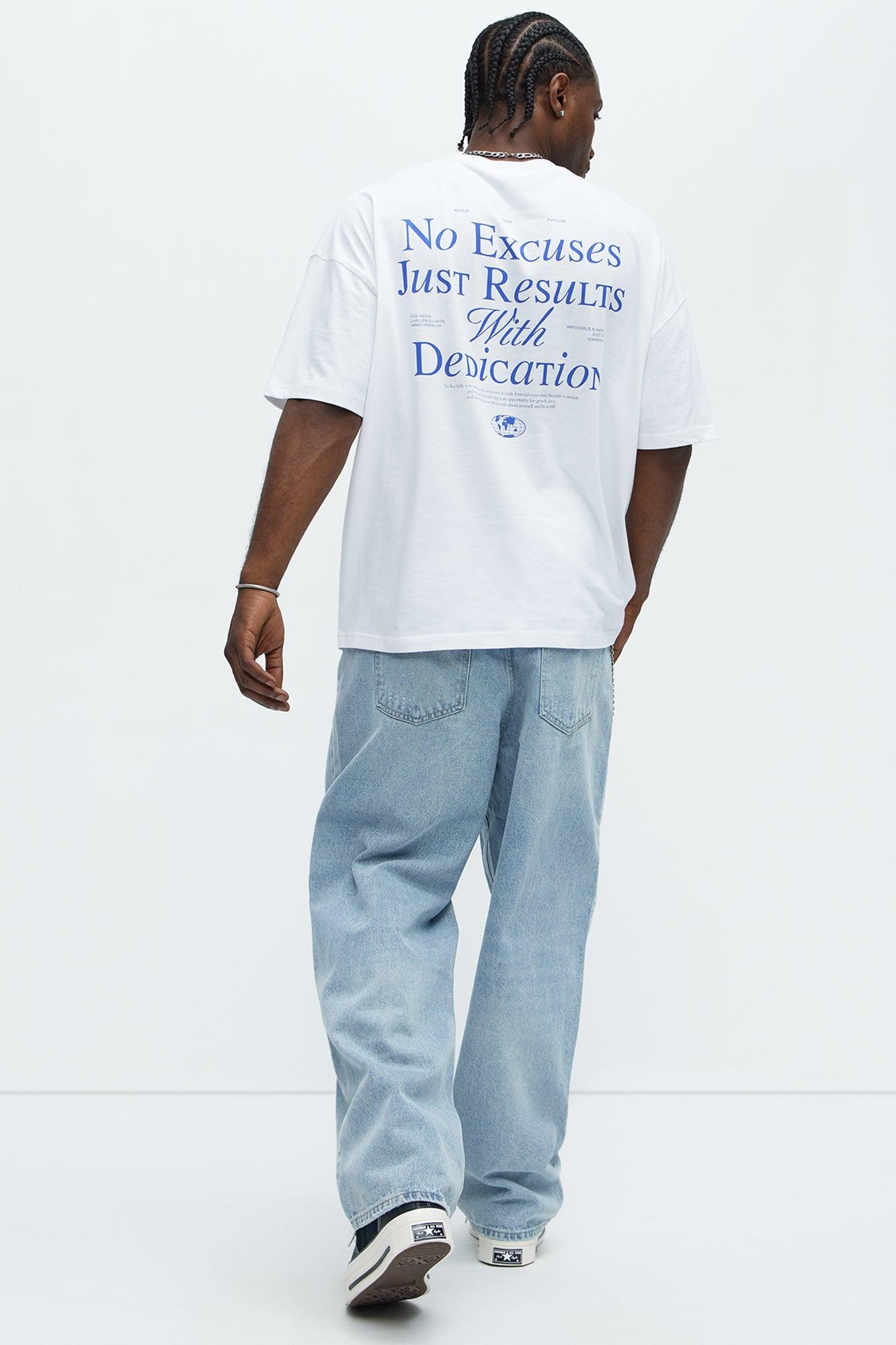 No Excuses Oversized Short Sleeve Tee - White Product Image