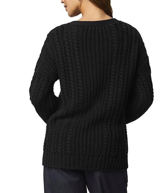 Splendid Harlow Hearts Cashmere Blend Cable Knit V-Neck Long Sleeve Cardigan Product Image