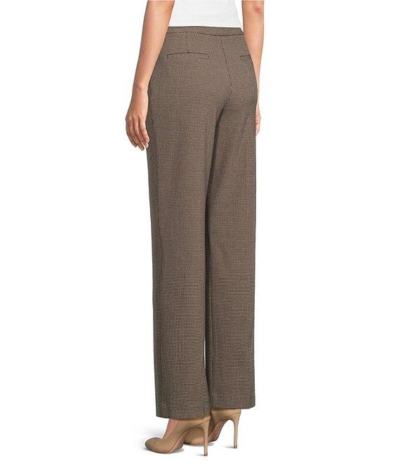 Investments Petite Size 5TH AVE Fit Houndstooth Straight Leg Pants Product Image