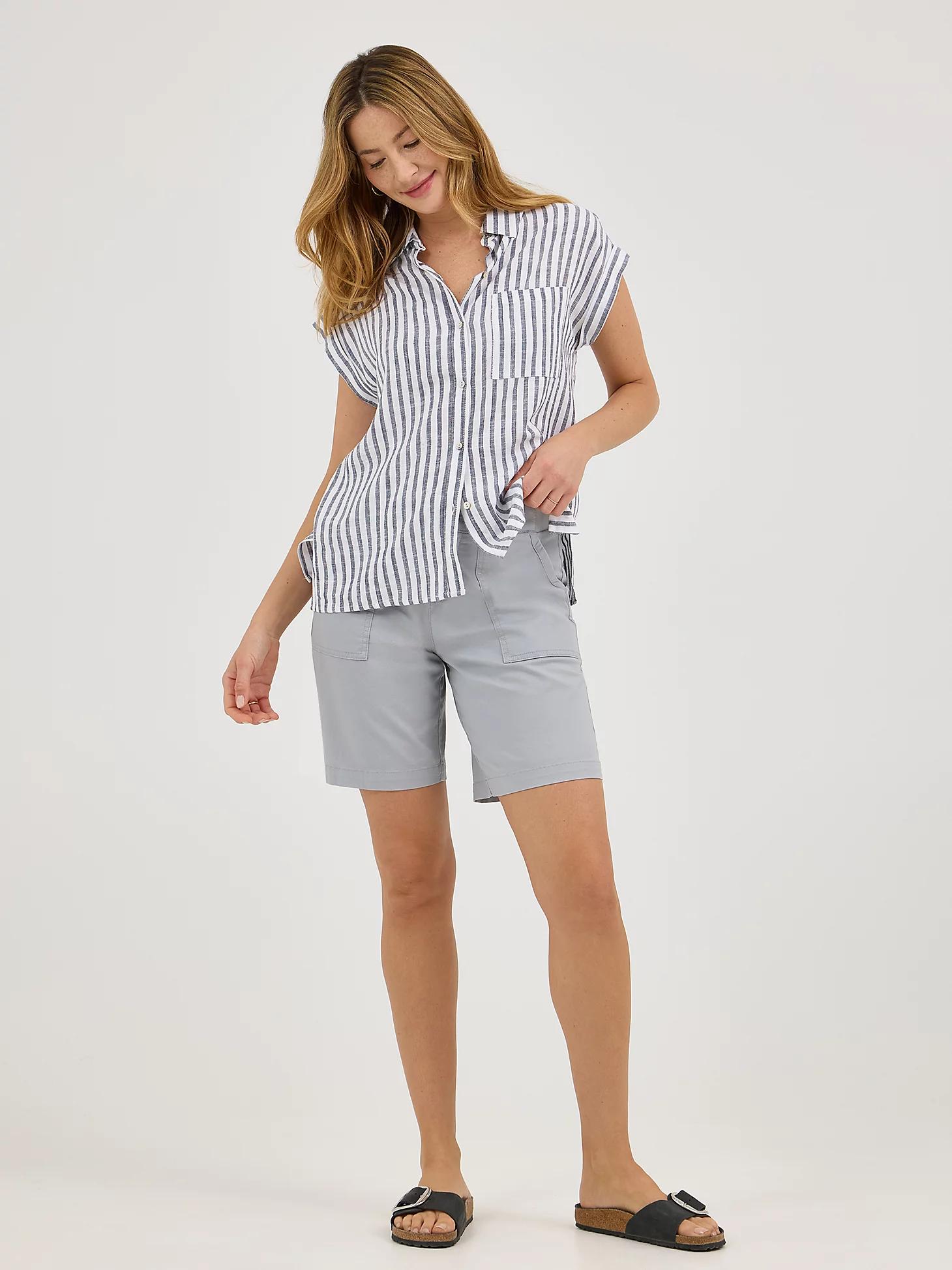 Women's Stripe Linen Button Down Shirt | Women's Tops | Lee® Product Image