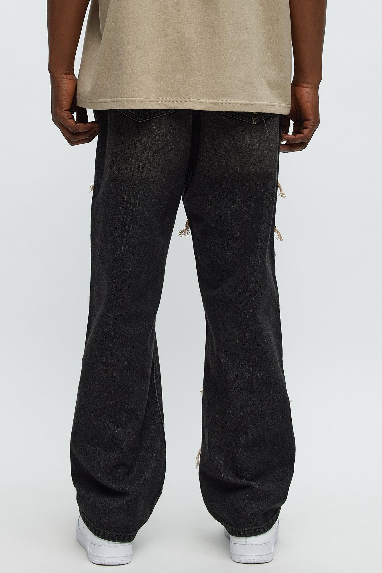 What The Fray Straight Jeans - Black Wash Male Product Image