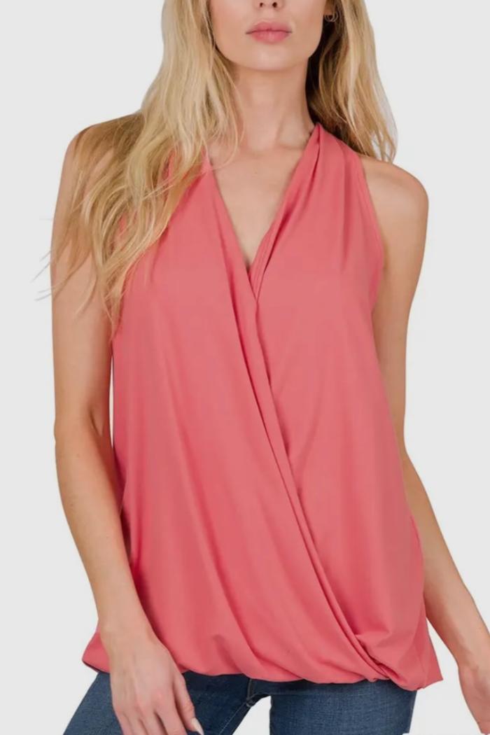 Surplice Sleeveless Top Product Image