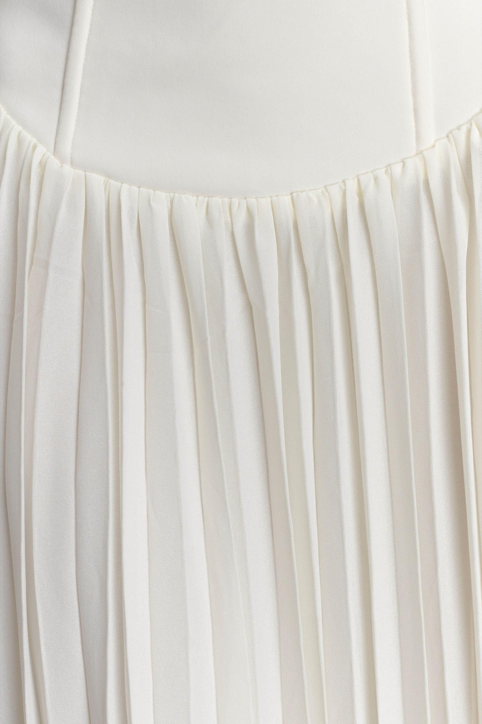Stacie Pleated Halter Maxi Dress - Ivory Product Image