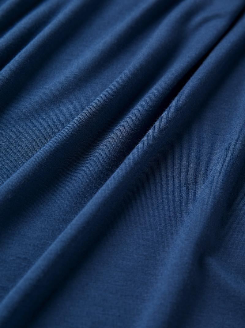 Blue Stripe Print Button Up Oversized Long Sleeve Tee Product Image