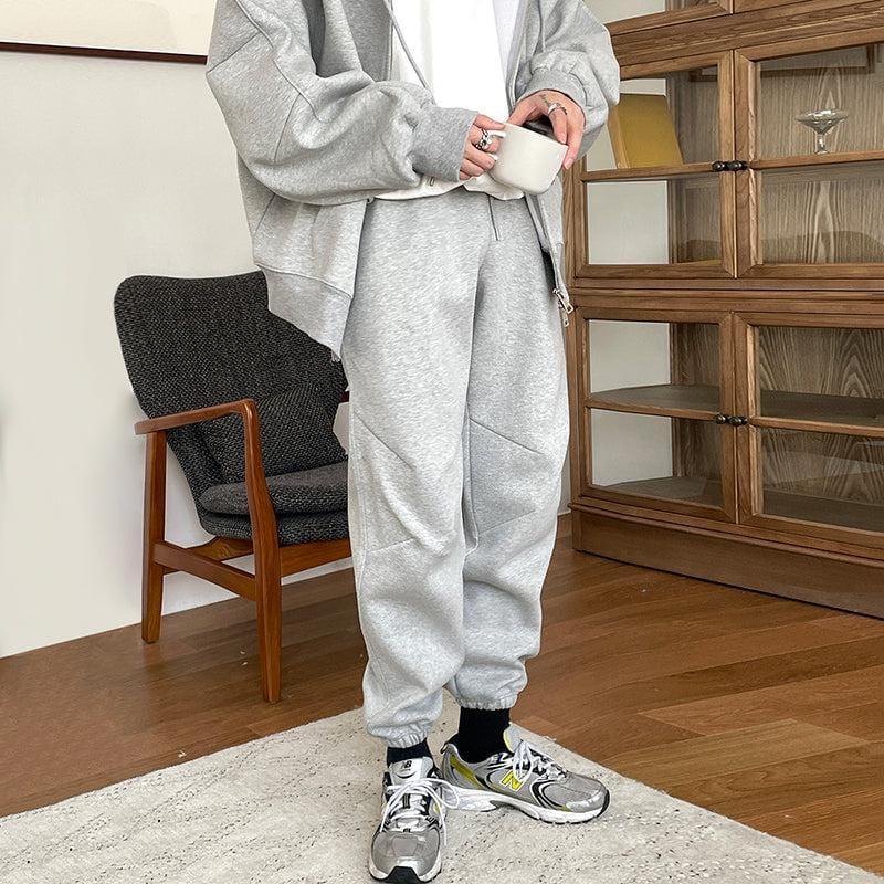 RT No. 4091 GRAY ZIP-UP HOODIE & SWEATPANTS (TOP & BOTTOM) Product Image