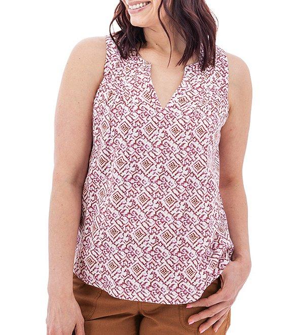 Aventura Portofino Printed Split Neckline Sleeveless Tank Product Image
