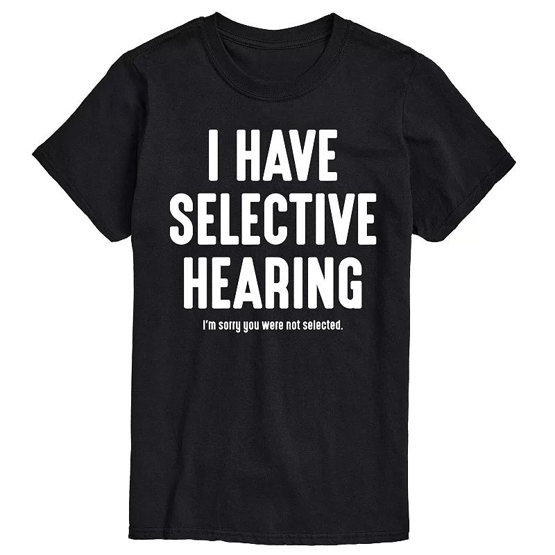 Big & Tall Selective Hearing Graphic Tee, Men's,  Product Image