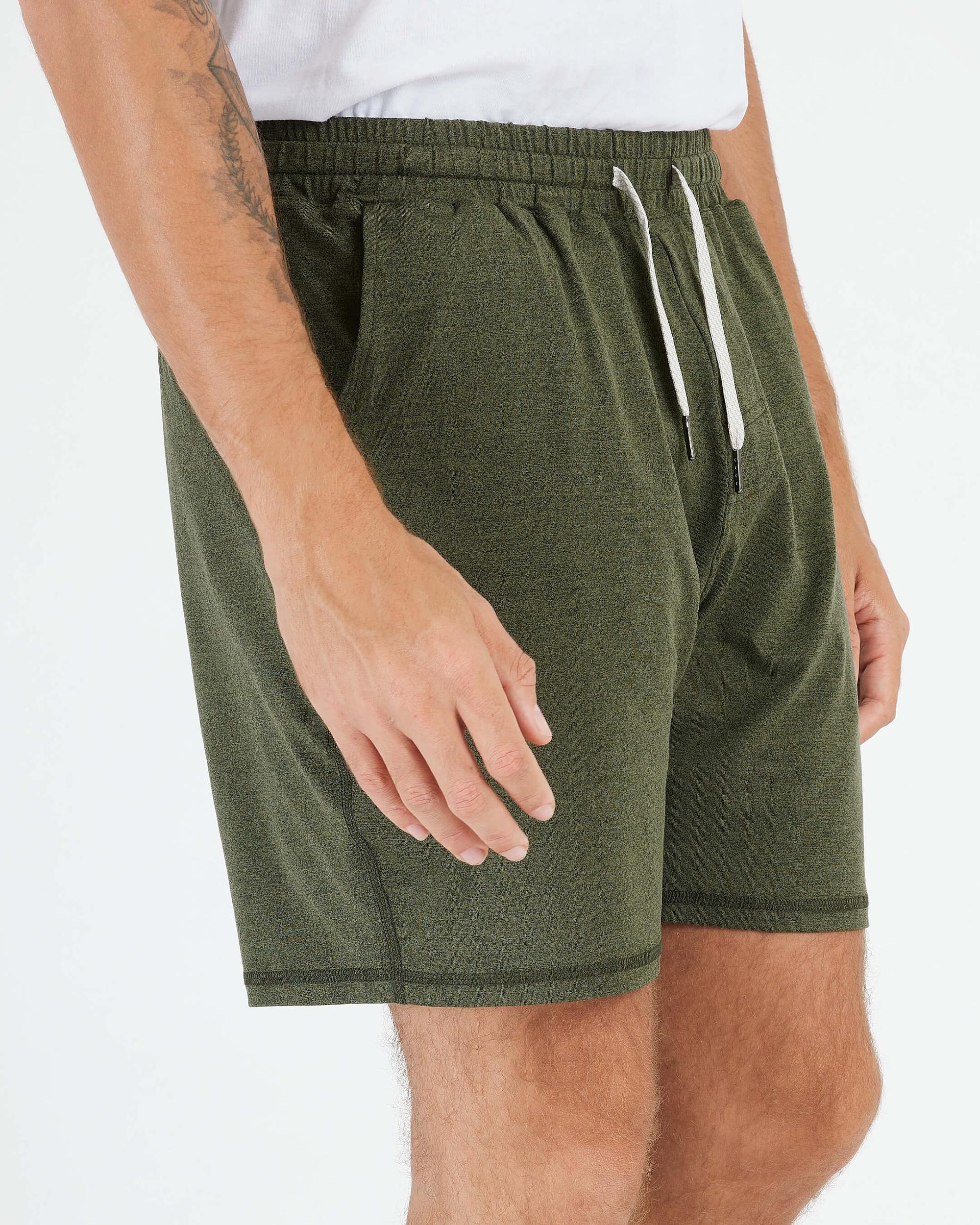 Dark Heather Military Green Active Comfort Shorts Product Image