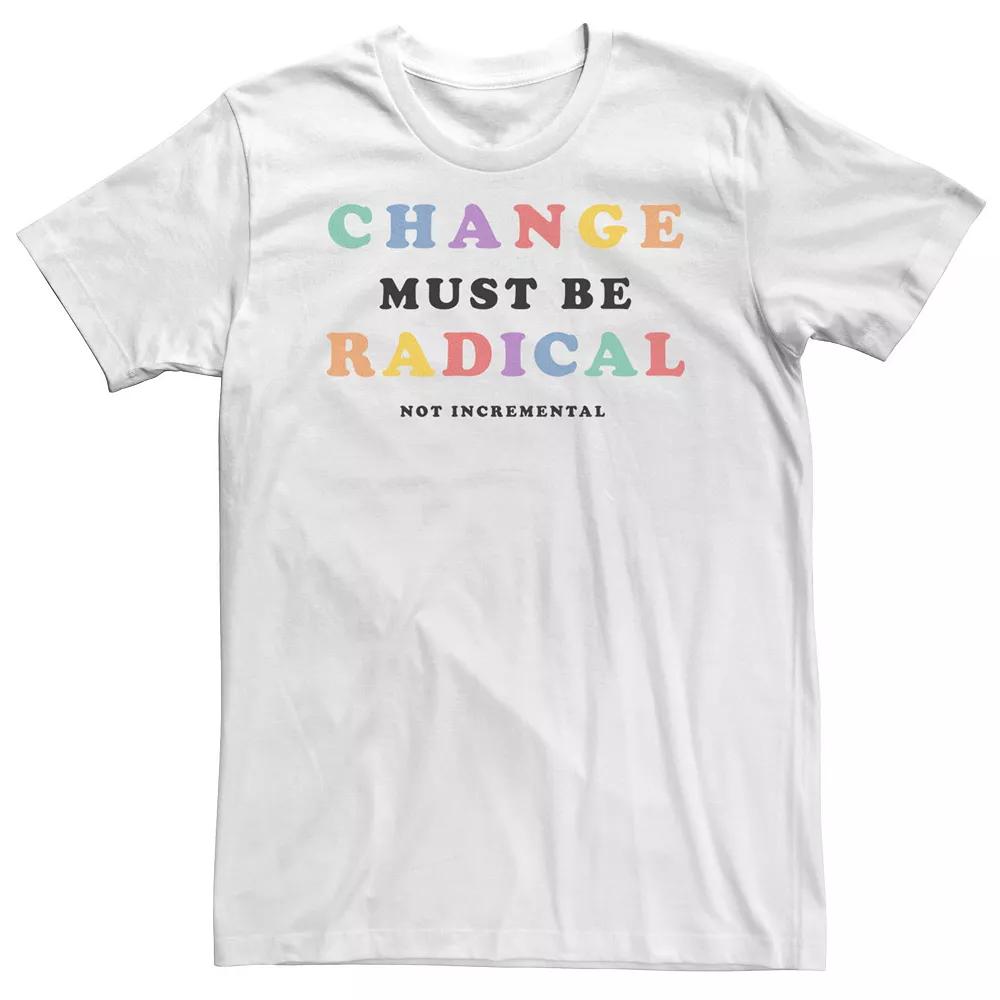 Big & Tall Pride "Change Must Be Radical" Tee, Men's, Size: 4XLT, White Product Image